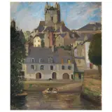 Giovanni March, View Of A Town, oil on canvas