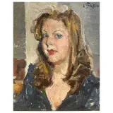 Paulo Ghiglia, Red Lipstick, oil on canvas