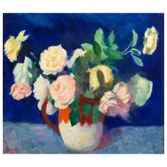 Vase Of Flowers by Edoardo Gordigiani, oil on canvas, offered Oct 2024
