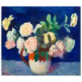 Edoardo Gordigiani, Vase Of Flowers, oil on canvas