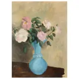 Guido Peyron, Vase Of Roses, oil on panel