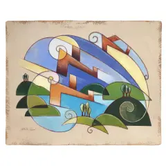 Achille Boni, Aeropittura, mixed media on cardboard