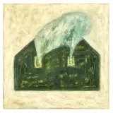 Enrico Luzzi, Casa in Fiamme 1993, mixed media on canvas