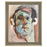 Jean Lamouroux, Man's portrait 1967, oil on canvas