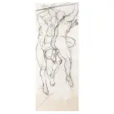 Laura Panno, Studio di interno 1993, charcoal on canvas