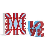 Robert Indiana, Untitled, Love Blue painted polystone
