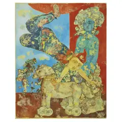 Sakti Burman, Acrobati 1973, oil on canvas