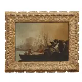 Aniello Falcone, Battle Scene Among Ships, oil on canvas