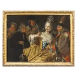 Carlo Amalfi, The Courting, oil on canvas