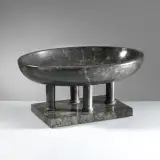 Green Marble Bowl by Ettore Sottsass, GREEN MARBLE BOWL COPPA CENTROTAVOLA in marmo nei toni del verde scuro Produzione, offered Jun 2024