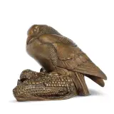 Sirio Tofanari, Pigeon And Corn, bronze