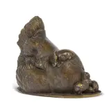 Sirio Tofanari, Hen With Chickens, bronze