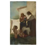 Vincenzo Cabianca, Putti Taking Baths, watercolor on paper