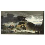 Telemaco Signorini, Charge Of Zouaves, oil on canvas