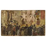 Antonio Mancini, The Miracle Of S. Gennaro, oil on panel
