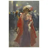 Pompeo Mariani, Lady In Evening Dress, oil on cardboard