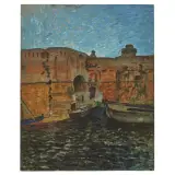 Mario Puccini, Medici Port, oil on panel