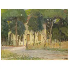 Camaiore by Galileo Chini, oil on plywood, offered May 2024
