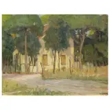Galileo Chini, Camaiore, oil on plywood