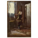 Ezio Marzi, In The Studio, oil on canvas
