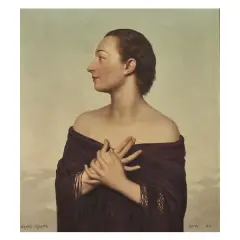 Bruno Croatto, Lady With Shawl, oil on canvas