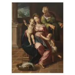 The Holy Family With Saint John by fine sec. Xvi Artista senese, offered May 2024