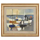 Enrico Paolucci, Sulla riva 1965, oil on canvas