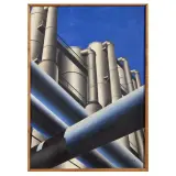 Fabrizio Breschi, Veduta panoramica 1976, oil on canvas