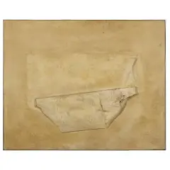 Roc 1977 by Frantz Laforest, mixed media on board, offered Apr 2024
