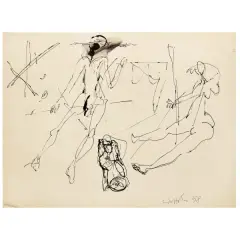 Claudio Cintoli, Untitled 1958 Indian, ink on paper
