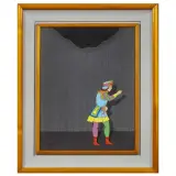 Alexis Keunen, 9 Arlecchino 1974, mixed media on cardboard