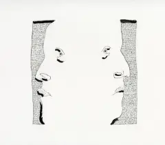 Tullio Pericoli, Double 2005 Indiank, ink on paper