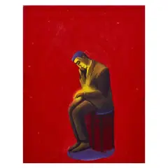 Pino Deodato, Il pensatore 1996, oil on canvas