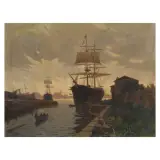 Ugo Manaresi, Sailing Ship, oil on canvas