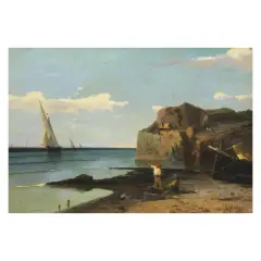 Ugo Manaresi, Seascape, oil on canvas