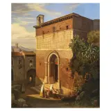 August Koch, Mediterranean Church, oil on canvas