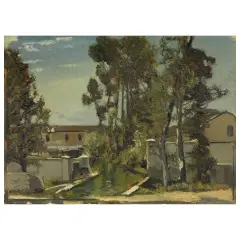 Domenico De Bernardi, In The Garden, oil on cardboard