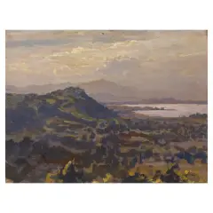 Carlo Cressini, Varese Lake, oil on canvas
