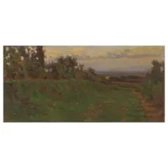 Giorgio Kienerk, Evening (Fauglia), oil on plywood
