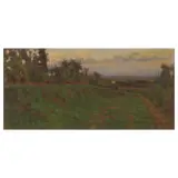 Giorgio Kienerk, Evening (Fauglia), oil on plywood