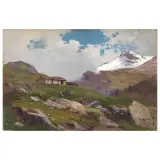 Leonardo Roda, Mountain Landscape, oil on plywood