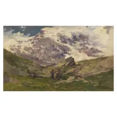 Cesare Gheduzzi, Mount Rosa, oil on plywood