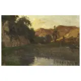 Battista Costantini, Meschio River, oil on canvas
