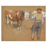 Silvio Bicchi, Study For "The Market", pastel on cardboard