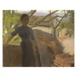 Cesare Ciani, Peasant Girl, oil on canvas