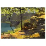 Pietro Sassi, Nemi, oil on paper
