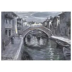 Venice by Angelo Dall'Oca Bianca, pastel on cardboard, offered Mar 2024
