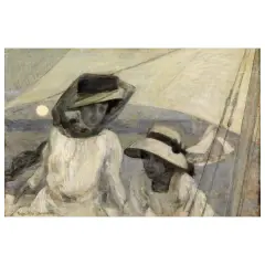 Camillo Innocenti, White Sails, oil on panel