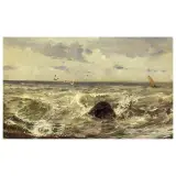 Pompeo Mariani, Seascape, oil on panel