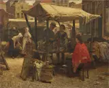 Theo Mesker, Al Mercato, oil on canvas